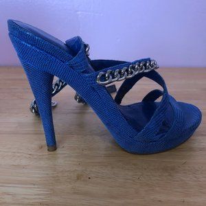 BCBC Baltic Blue Strappy Sandals